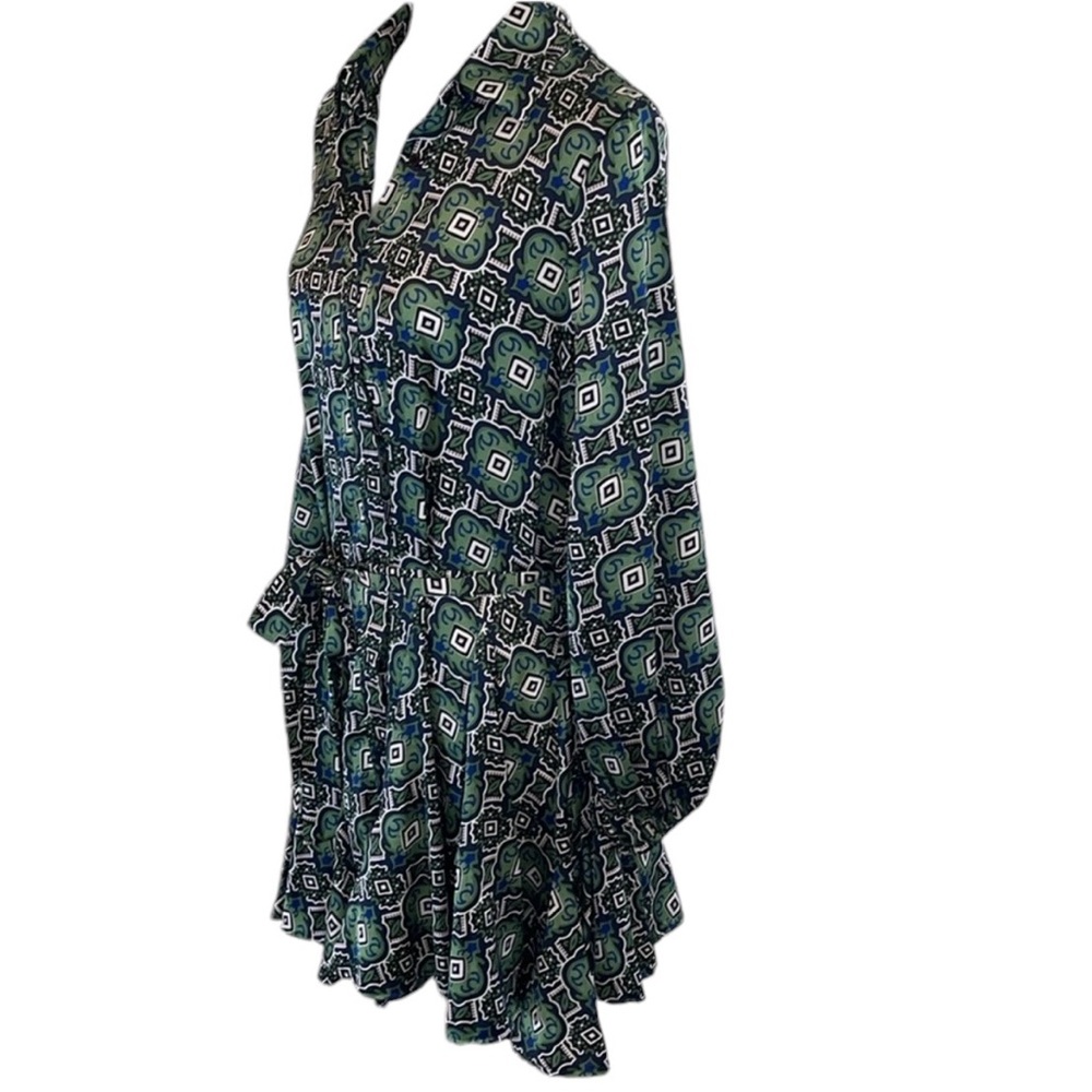 ANNA KAY Godet Shirtdress Green Size Large NWOT - Picture 7 of 17